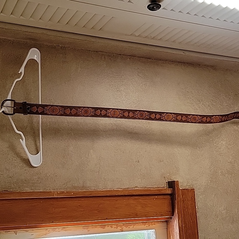 Top grain leather belt